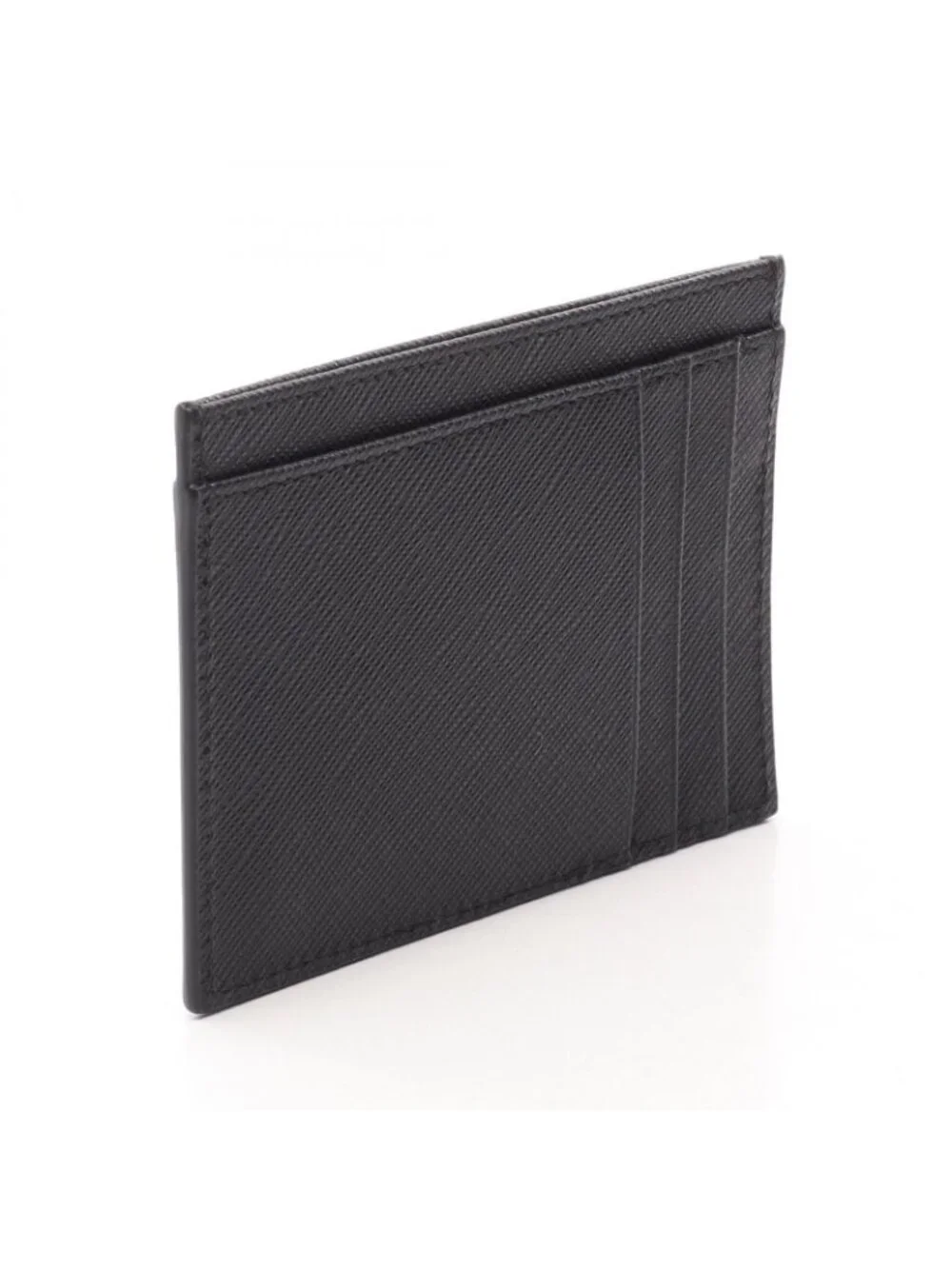 Prada Card Case Saffiano Triang Leather